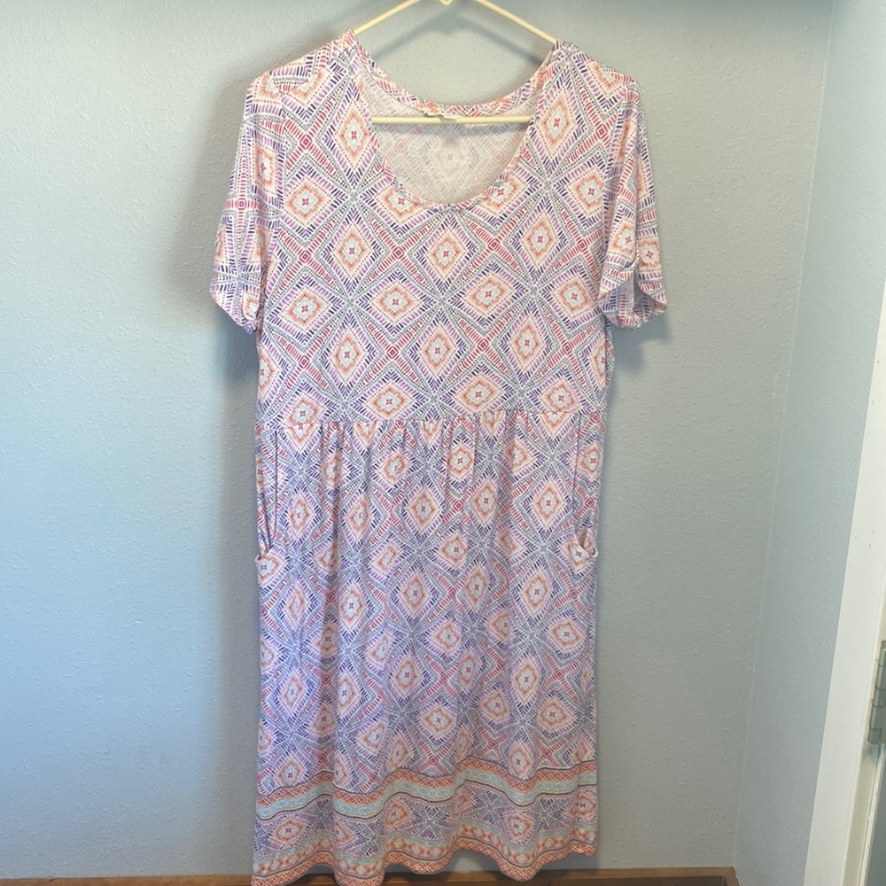 J Jill multicolored geometric dress